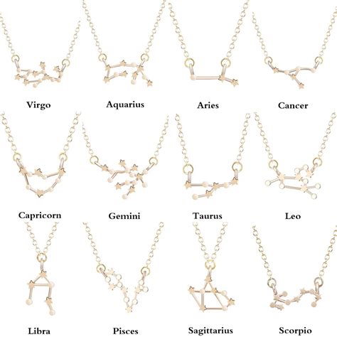 Horoscope symbol amulet necklace